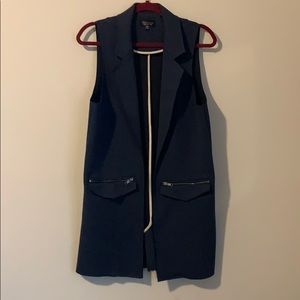 Topshop long vest - Blue - size 6